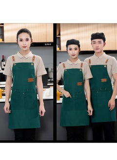 Loquat Adjustable Double Shoulder Chef Apron Waterproof and Oilproof Kitchen Apron Light Green Color  - Image 2