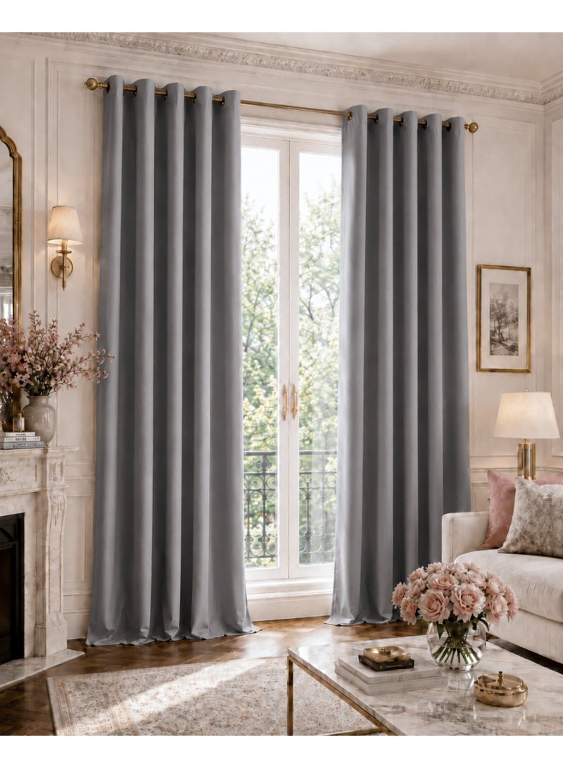 Amali 2 Blackout curtains for living room Decor or bedroom window, noise reduction and light blocking with 16 Grommets in 2 panels long 274cm and 127 cm in width - Image 1