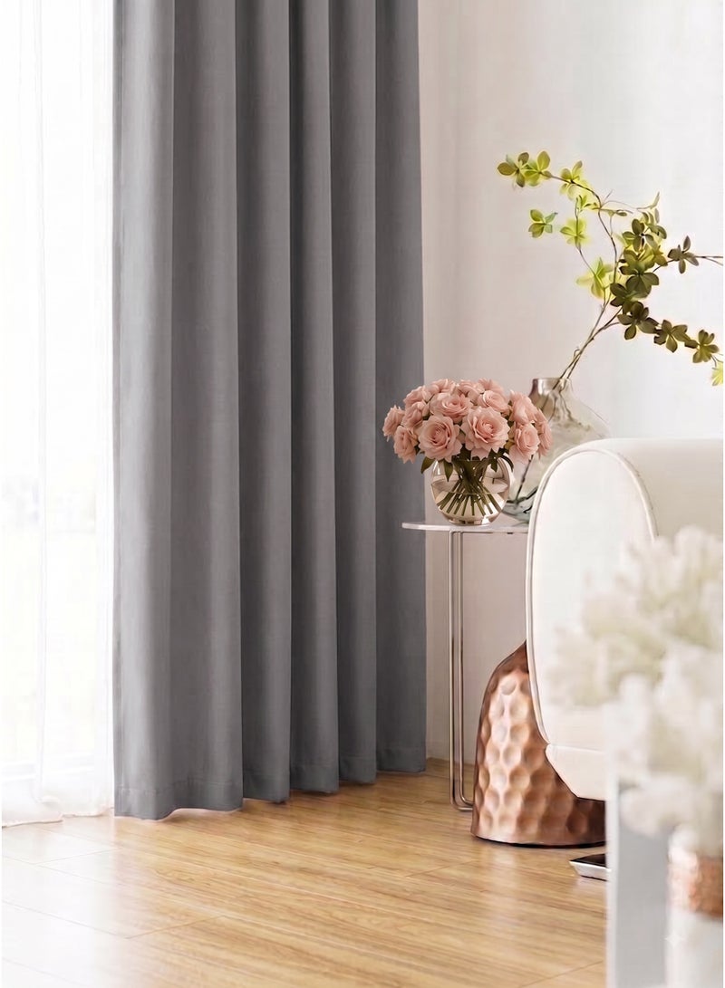 Amali 2 Blackout curtains for living room Decor or bedroom window, noise reduction and light blocking with 16 Grommets in 2 panels long 274cm and 127 cm in width - Image 2