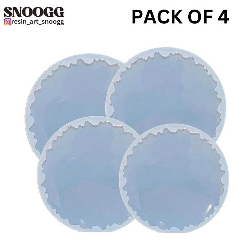 SNOOGG Pack of 6 inch HD - 4 Piece Heavy-Duty Agate / 4 Piece Mould Epoxy Resin Casting Moulds for Making and DY Coaster, Cups Base, Home,Wedding Decor, Desk Organizers and More - Image 2