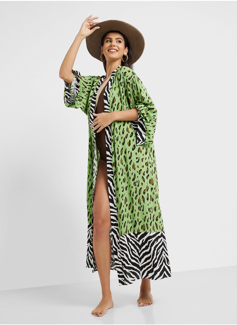 ELLA Ombre Animal Print Beach Cover Up  - Image 1