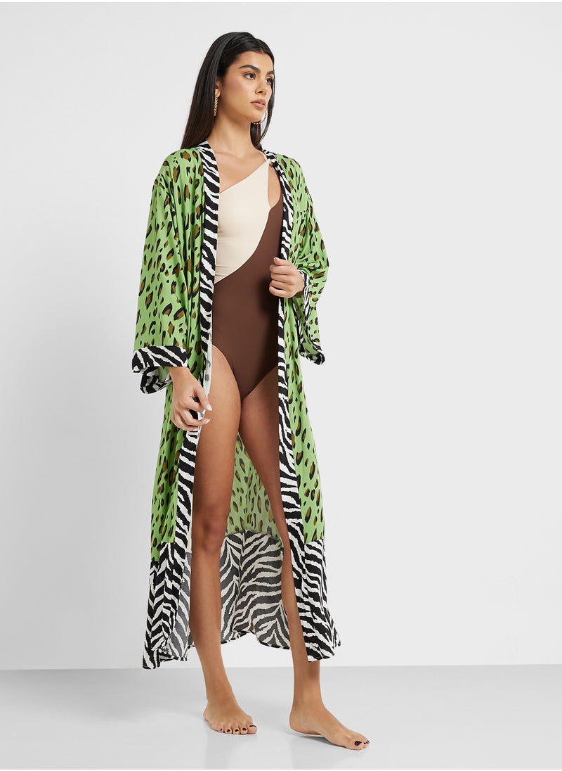 ELLA Ombre Animal Print Beach Cover Up  - Image 4