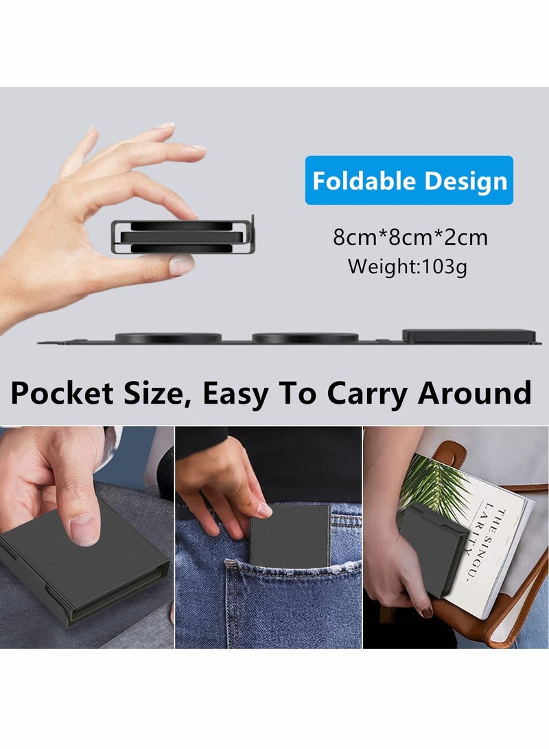 Excefore Fast Wireless Charger 15W, 3 in 1 Foldable Travel Magnetic Wireless Charger, Wireless Charging Pad Compatible with Mag-Safe Charger for iPhone 14/13/12, for Samsung Galaxy, for Apple Watch - Image 2