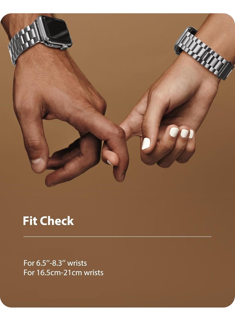 أحزمة ساعة أبل متوافقة مع المقاسات 42 مم، 44 مم، 45 مم، 46 مم، 49 مم، سوار ساعة أبل من الفولاذ المقاوم للصدأ مع غطاء، متوافق مع ساعات أبل من السلسلة 11/10/9/8/7/6/5/4/3/2/1/SE/SE2/Ultra - Image 5