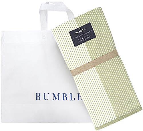 Bumble Towels Premium Kitchen Towels (20”x 28”, 6 Pack) | Large Cotton Dish Towels | Flat & Terry Highly Absorbent Kitchen Linen Set with Hanging Loop | Sage - Image 5