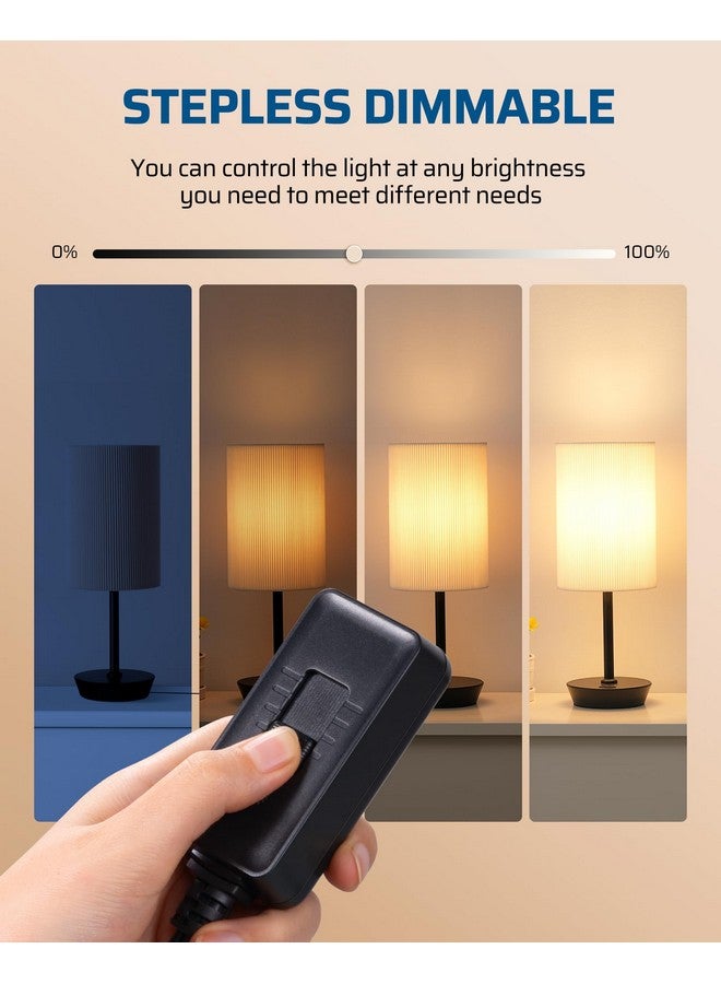 ديوينويلز مفتاح تعتيم إضاءة DEWENWILS للمصباح، تعتيم إضاءة مصباح الطاولة لمصابيح LED/CFL القابلة للتعتيم والمصابيح المتوهجة، تحكم منزلق كامل النطاق، تعتيم إضاءة سلك التمديد، معتمد من UL، أسود - Image 2