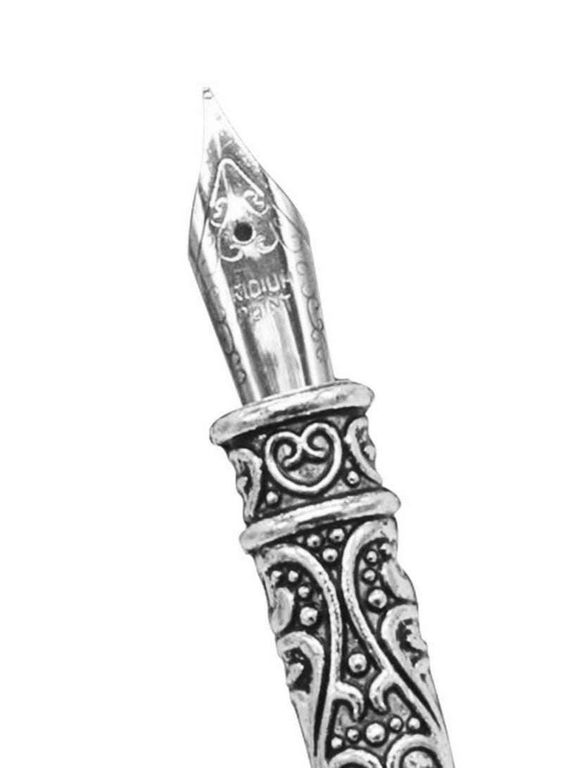 Vintage Calligraphy Feather Dip Pen Set with 2/5 Nib Fashion Pen Handle Quill Fountain Pen Writing Ink Gift for Birthday Xmas Holiday Wedding Party Decoration - Image 5