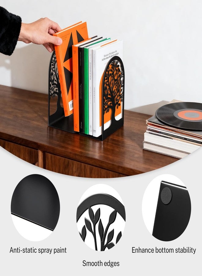 HappyHapi Decorative Bookends for Shelves, 7 Pair Metal Book Ends for Heavy Books, Black Book Stopper for Home Office Library, 6.9" x 4.7" x 3.5"（14 Pcs） - Image 4