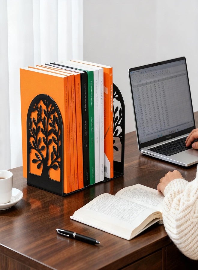 HappyHapi Decorative Bookends for Shelves, 7 Pair Metal Book Ends for Heavy Books, Black Book Stopper for Home Office Library, 6.9" x 4.7" x 3.5"（14 Pcs） - Image 5