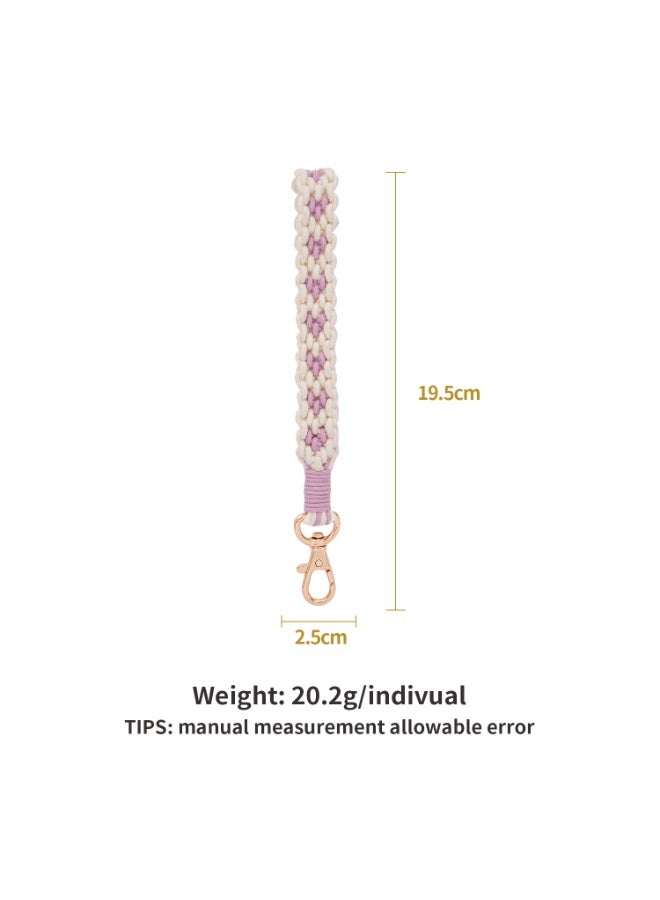 NIBEMINENT Phone Charm/ Chain Strap for Women Girls, Hand Woven Colorful Cell Phone Case Lanyard Wrist Strap,K68910/Purple - Image 1