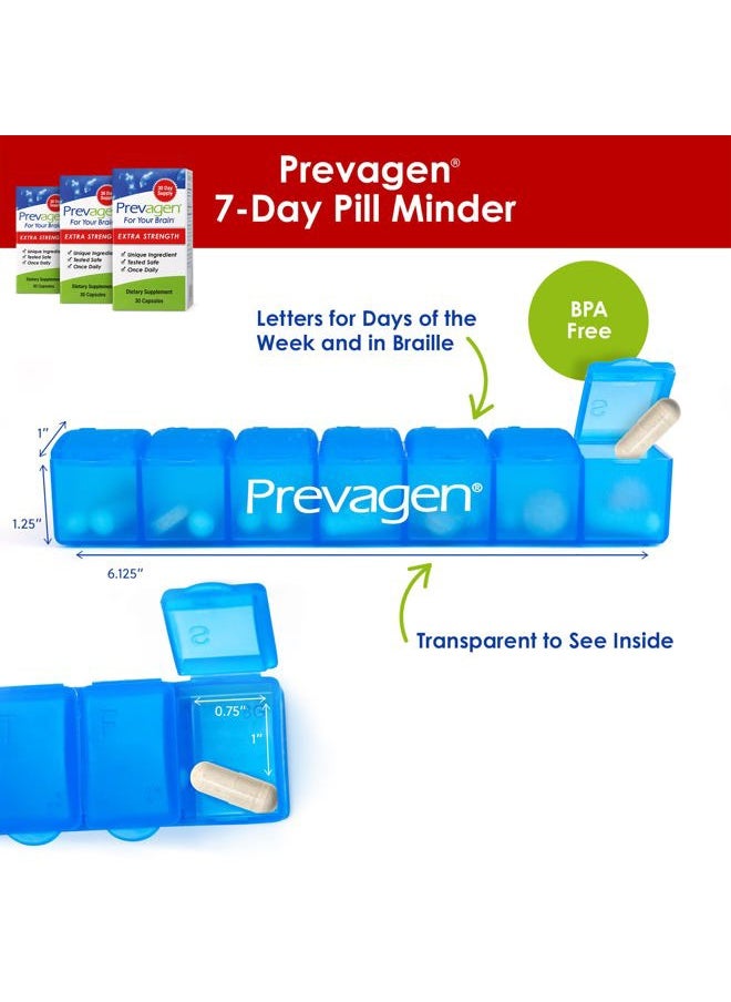 Prevagen - Extra Strength 20mg, 30 Capsules |3 Pack| with Apoaequorin & Vitamin D and 7-Day Pill Minder - Image 1
