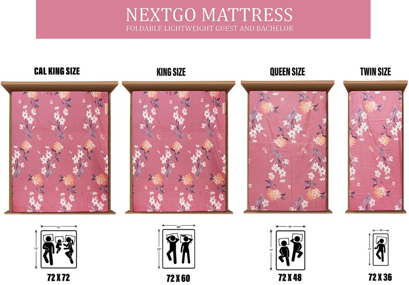 NEXTGO Foam Mattresses 2 inch Single Bed HR Met Foldable 36 x 72 inch (3 x 6 Feet) - Image 2