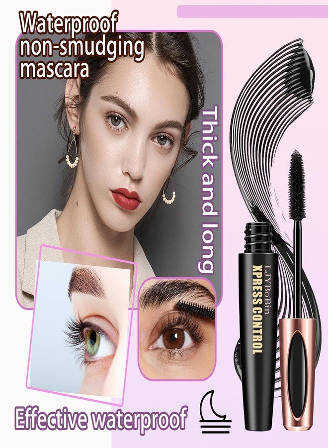 LJYBoBin 2 Pack Fiber Lash Mascara,Lengthening Thick Waterproof Black Mascara,Long Lasting Smudge-proof Clear Tube Mascara,All Day Exquisitely Full - Image 2
