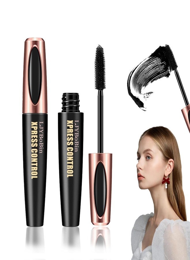 LJYBoBin 2 Pack Fiber Lash Mascara,Lengthening Thick Waterproof Black Mascara,Long Lasting Smudge-proof Clear Tube Mascara,All Day Exquisitely Full - Image 1