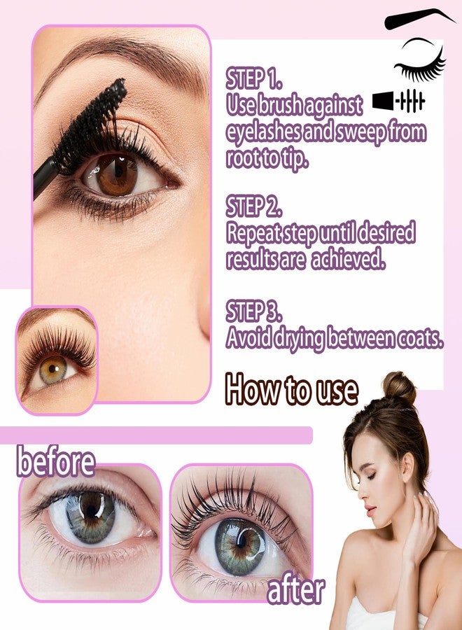 LJYBoBin 2 Pack Fiber Lash Mascara,Lengthening Thick Waterproof Black Mascara,Long Lasting Smudge-proof Clear Tube Mascara,All Day Exquisitely Full - Image 5