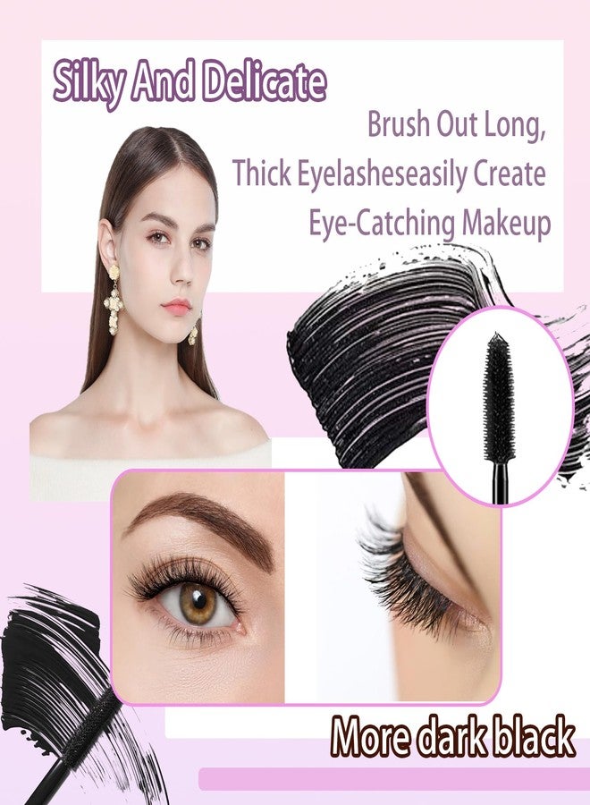 LJYBoBin 2 Pack Fiber Lash Mascara,Lengthening Thick Waterproof Black Mascara,Long Lasting Smudge-proof Clear Tube Mascara,All Day Exquisitely Full - Image 3