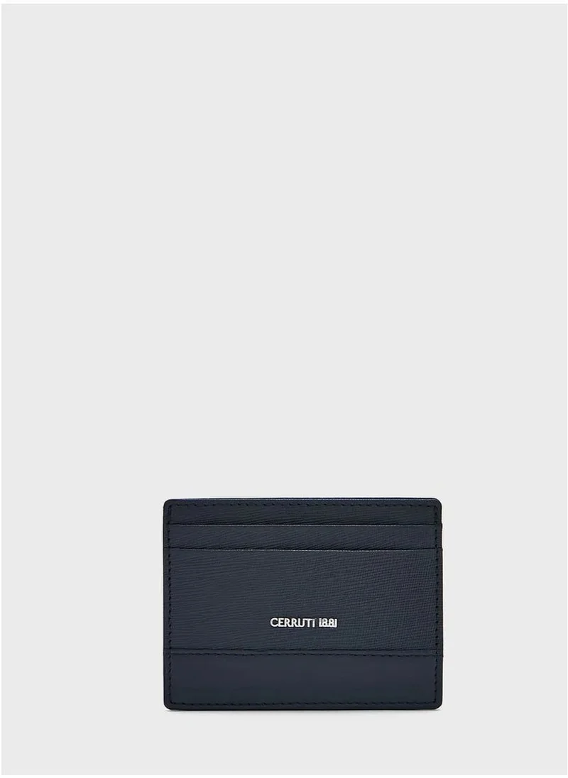 CERRUTI 1881 Antoine Blue Leather Card Holder for Men