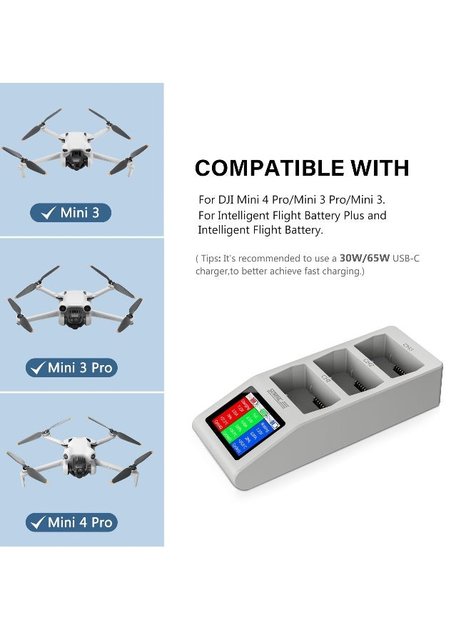 Mini 4 Pro LCD Battery Two Way Charger, Charging Hub, Charge Three Batteries for DJI Mini 4 Pro, Mini 3,Mini 3 Pro Drone Accessories - Image 5