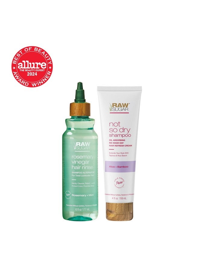 RAW SUGAR Raw Sugar Hair Care & Styling Kit - Rosemary + Apple Cider Vinegar Rinse & Not So Dry Shampoo, Formulated without Sulfates + Parabens, Cruelty Free & Vegan  - Image 4