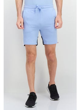 CROSSHATCH Men Brand Logo Drawstring Shorts, Light Blue Combo  - Image 1