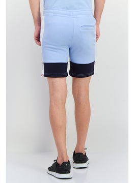 CROSSHATCH Men Brand Logo Drawstring Shorts, Light Blue Combo  - Image 2