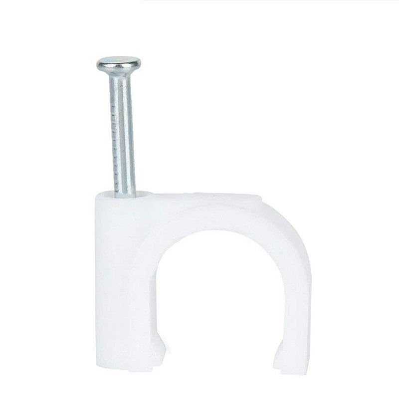 DIY Crafts CTDIYHI24548 100 pcsPack 514mm RoundSquare Steel Nail Cable Clamp Supplies Wire Cable Clip Buckle Plastic Clips Ties - Image 2