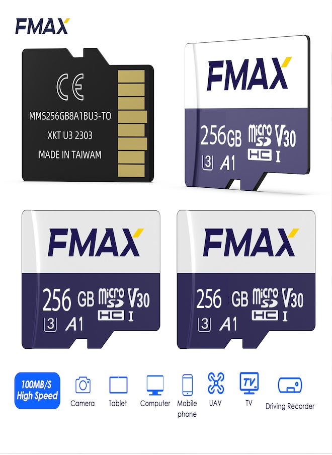 256GB Micro SDXC Memory Card Superior performance and write speed up to 38MB/s to meet your storage needs