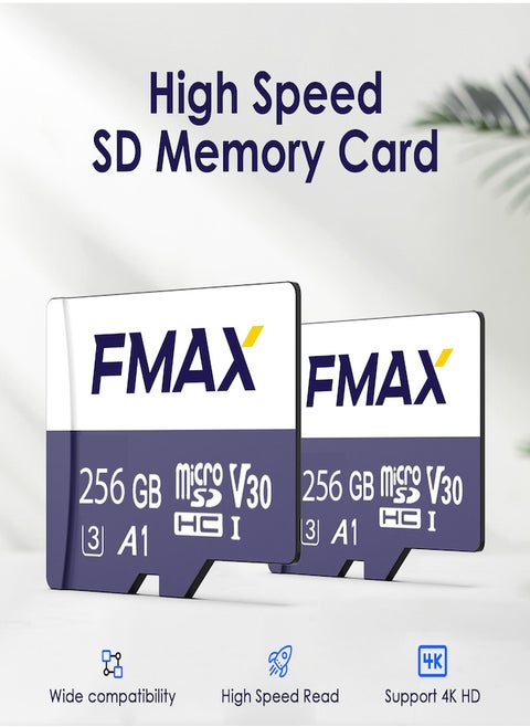 256GB Micro SDXC Memory Card Superior performance and write speed up to 38MB/s to meet your storage needs