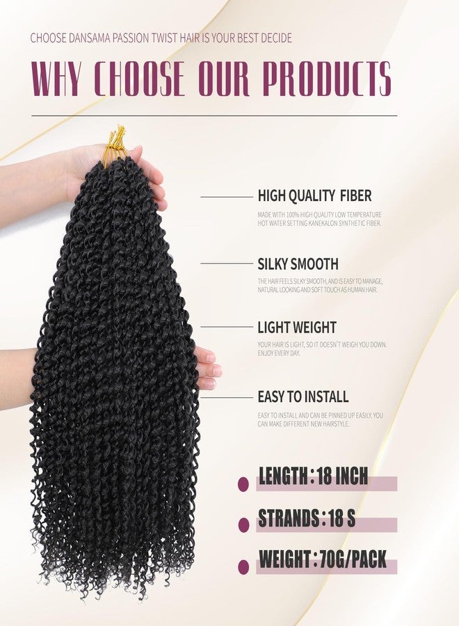 Dansama 7 Packs Passion Twist Hair Water Wave Braiding Hair for Butterfly Style Crochet Braids Bohemian Hair Extensions (18inch (Pack of 7), #2) - Image 3