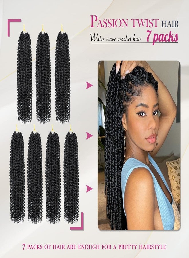Dansama 7 Packs Passion Twist Hair Water Wave Braiding Hair for Butterfly Style Crochet Braids Bohemian Hair Extensions (18inch (Pack of 7), #2) - Image 2