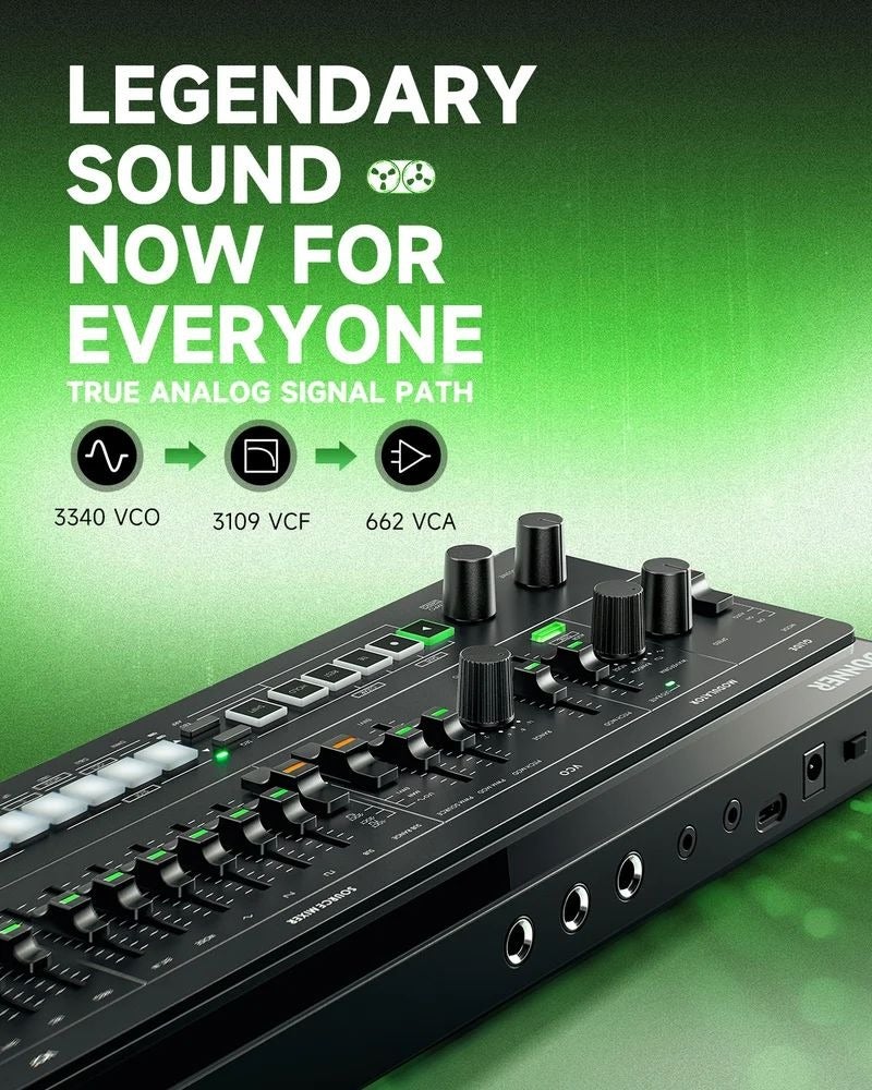 Donner L1 Essential Analog Monophonic Synthesizer 64‑Step Sequencer CV/Gate MIDI Synth for Studio Live  Performance - Image 3