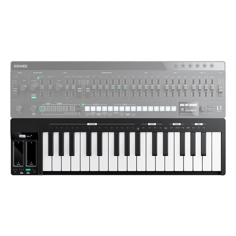 Donner L1 Essential Analog Monophonic Synthesizer 64‑Step Sequencer CV/Gate MIDI Synth for Studio Live  Performance - Image 2