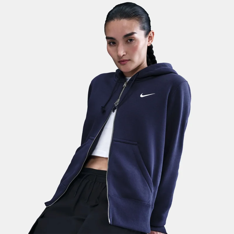 Nike Blue Women's Sportswear Phoenix Fleece Full-Zip Hoodie for Women | Best Price UAE