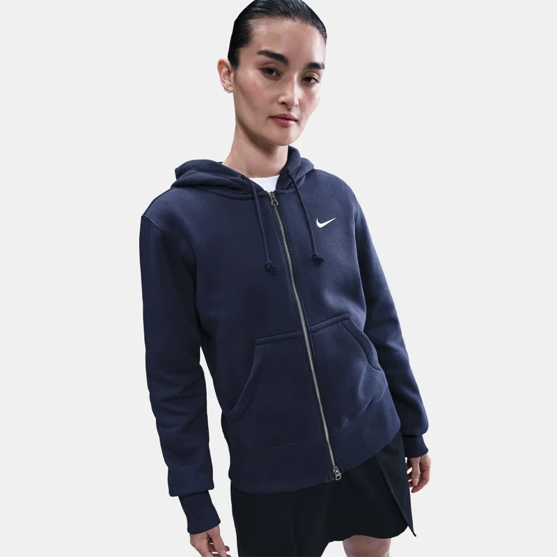 Nike Blue Women's Sportswear Phoenix Fleece Full-Zip Hoodie for Women | Best Price UAE