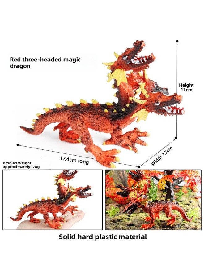 Children's Simulation Warcraft Dragon Dinosaur Model Toy Double-headed Dragon Thunder And Lightning Magic Dragon Black Dragon Wind God Magic Dragon Ornaments 