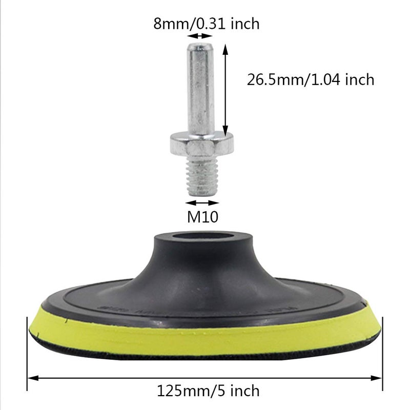 Luomorgo 5 inch Hook & Loop Backing Pad Orbital Sander Polisher Sanding Pad w M10 Drill Adapter 2pcs - Image 2