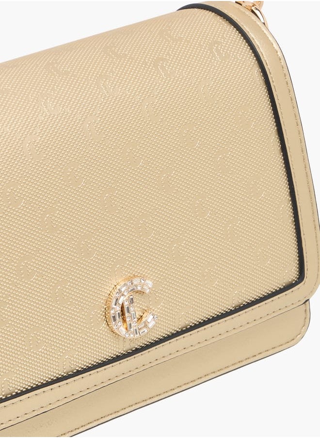 Le Confort Women Monogram Embossed Crossbody Bag with Button Closure  - Image 4