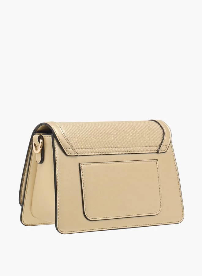 Le Confort Women Monogram Embossed Crossbody Bag with Button Closure