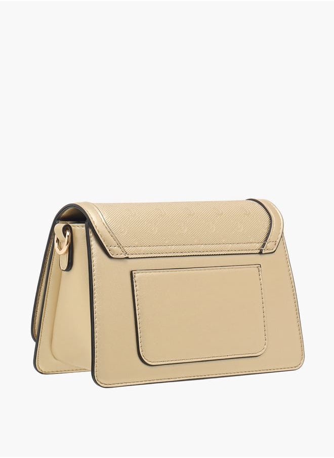 Le Confort Women Monogram Embossed Crossbody Bag with Button Closure  - Image 3