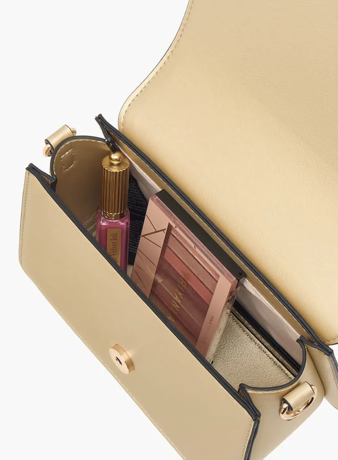 Le Confort Women Monogram Embossed Crossbody Bag with Button Closure