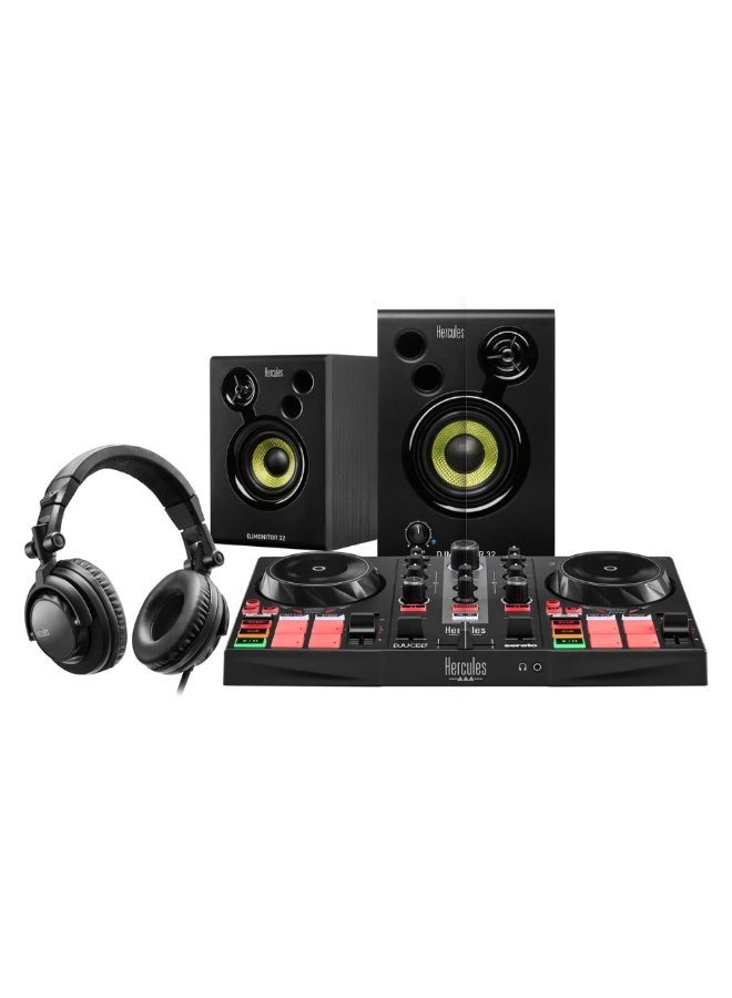 هركليز Hercules DJLearning Kit MK2, Including  DJControl Inpulse 200 MK2 Controoller, DJMonitor 32 Speakers, HDP DJ M40.2 Headphones & Serato DJ Lite - Image 1