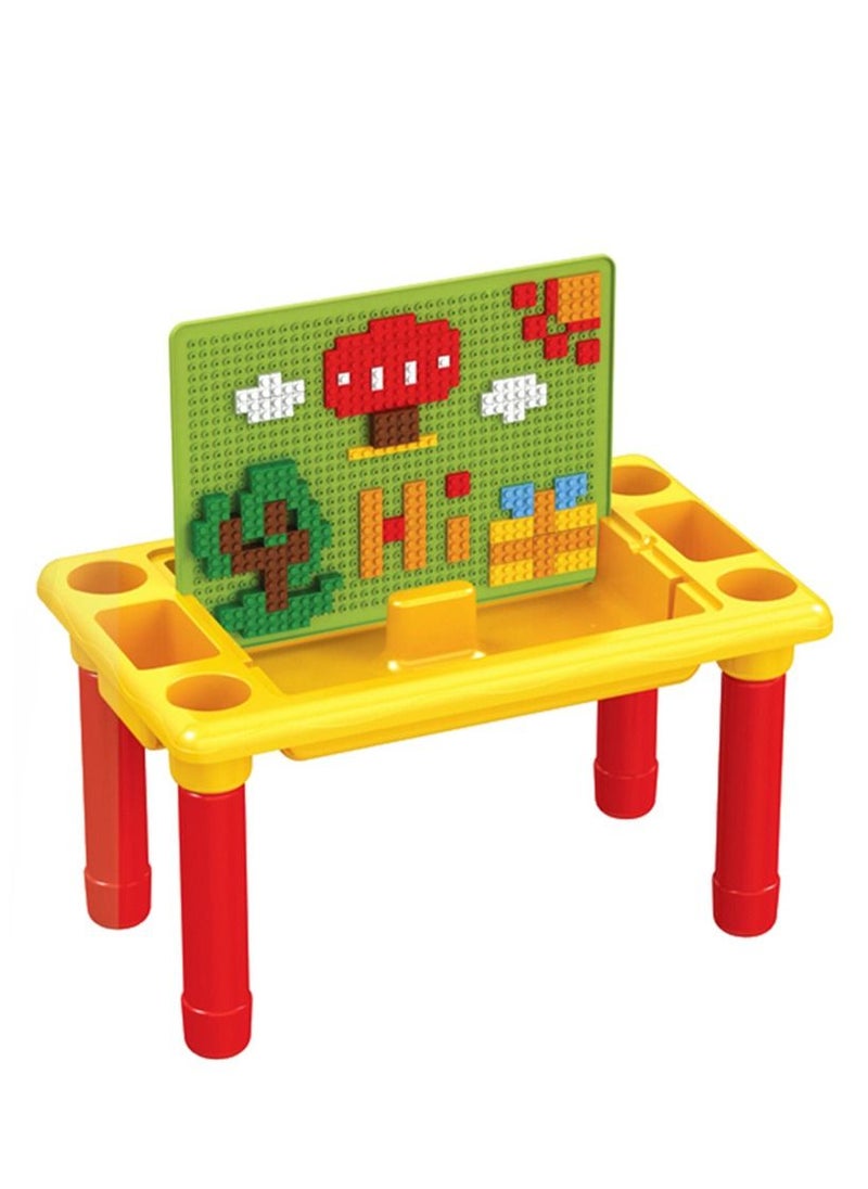 YelaJoy - 310-Piece Building Block Table DIY Assembled Game Table Toy Creativity Early Education Learning Storage Table - Image 1