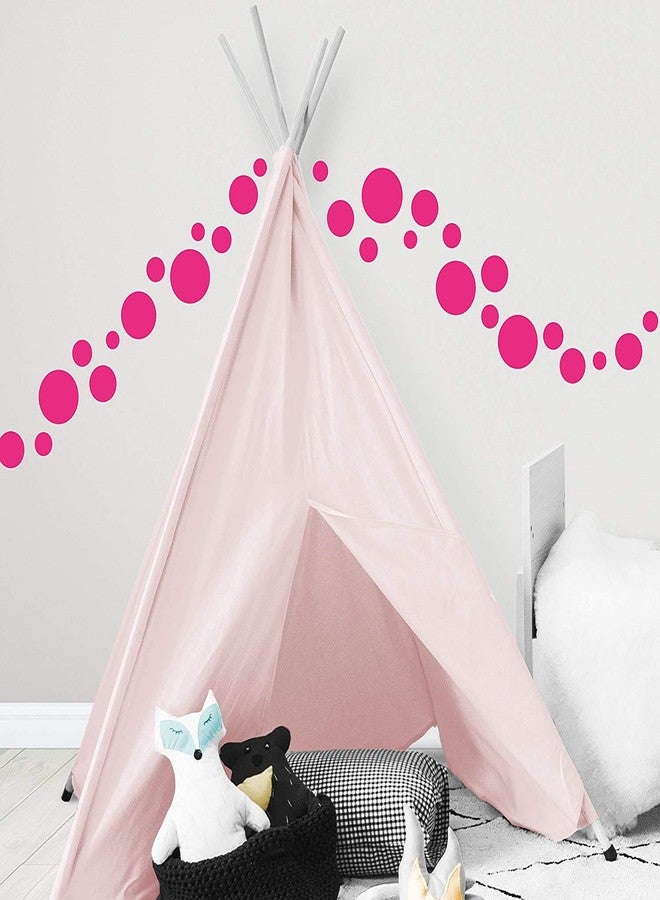 JURUOXIN Polka Dot Wall Decals Girls Room Wall Decor Stickers, Wall Dots, Vinyl Circle Peel & Stick DIY Bedroom, Playroom, Kids Room, Baby Nursery Toddler to Teen Bedroom Deco Pack of 84 (Pink) - Image 2