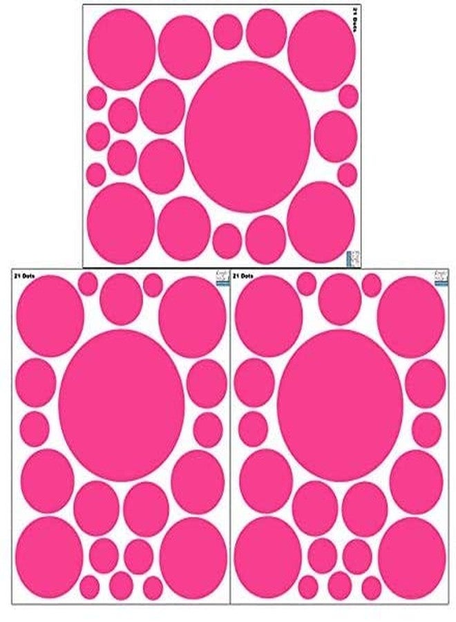 JURUOXIN Polka Dot Wall Decals Girls Room Wall Decor Stickers, Wall Dots, Vinyl Circle Peel & Stick DIY Bedroom, Playroom, Kids Room, Baby Nursery Toddler to Teen Bedroom Deco Pack of 84 (Pink) - Image 3