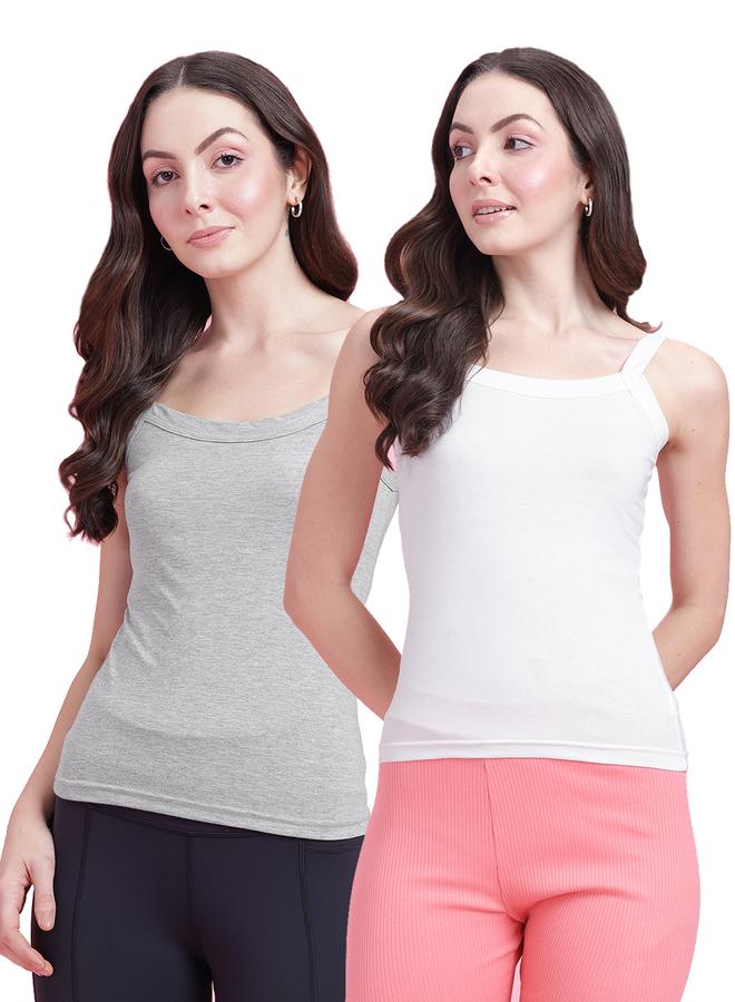 Leading Lady Pack of 2 - Solid Non Padded Cotton Camisole - Image 1