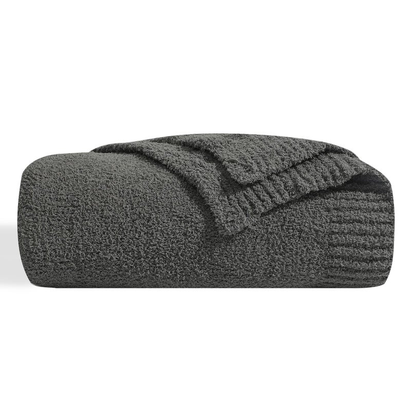 bearberry Super Soft Fluffy Throw Blanket Lightweight Cozy Warm Throw Blankets for Couch Bed Sofa All Season Dark Grey 50x60