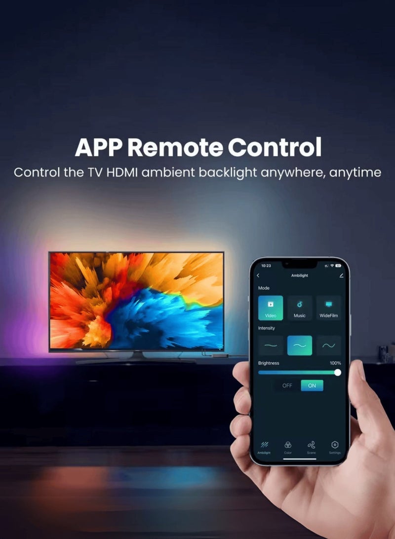 TUYA Title: Tuya Smart 4K HDMI Sync TV Backlight Kit for 55-65 inch Screens, RGBIC LED Strip with HDMI 2.0b Control Box, Supports HDR & 60Hz, Works with Alexa, Google Home & Smart Life App - Image 5