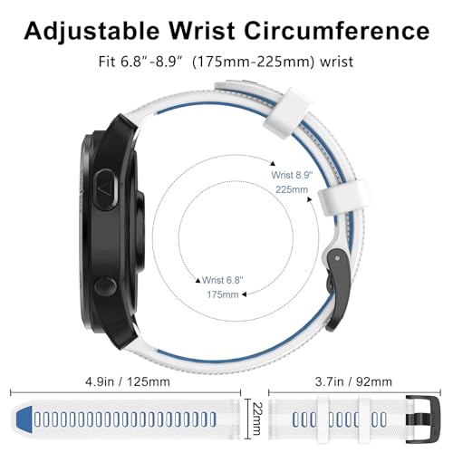 ISABAKE Watch Band for Garmin Forerunner 970/Forerunner 965/Forerunner 955/Forerunner 945/Forerunner 935,Soft Silicone 22mm Replacement Bands compatible with Fenix 5/ Fenix 5 plus/ Fenix 6/ Fenix 6 Pro/Approach S60 - Image 5