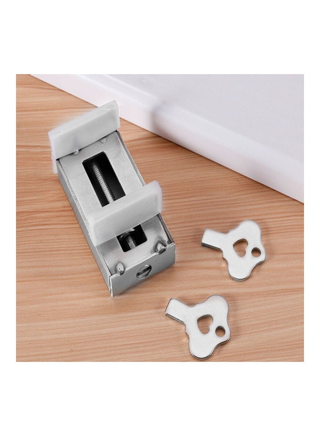 Child Protection Door And Window Flat Key Safety Lock Silver - Image 3