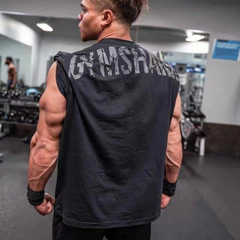 Gymshark Power T-Shirt Fitness Sports Short Sleeve Loose Elastic Cotton Fiber T-Shirt For Men - Image 1